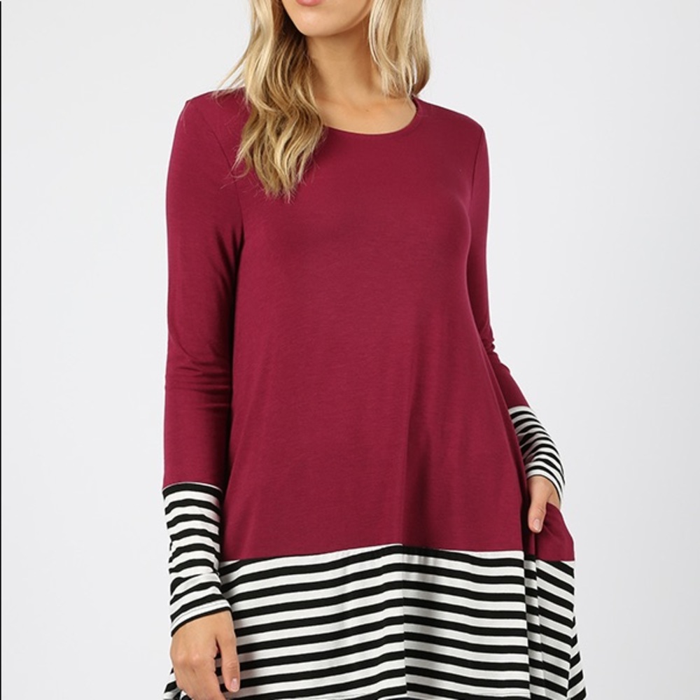 Striped tunic w/ pockets